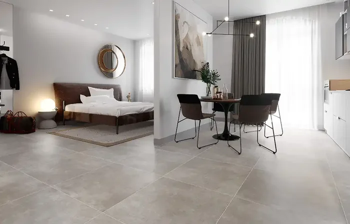 Bodenfliese Cloudy Lichtgrau 60x60cm Rektifiziert