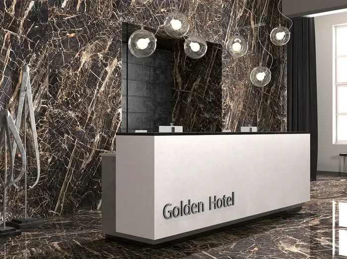 Bodenfliese Gold Rush Schwarz 120x120cm Poliert Rektifiziert