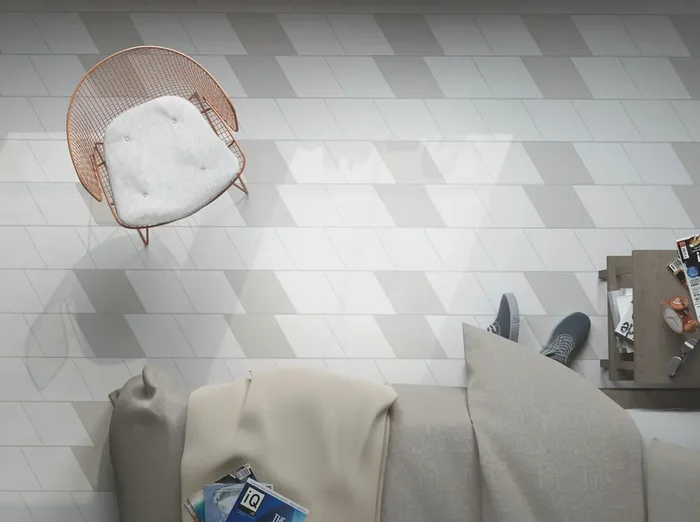 Bodenfliese Kalea Dekor Hellgrau 14x24cm