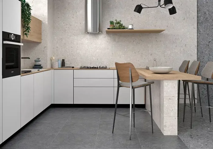 Bodenfliese Terrazzo Artic 30x60cm Rektifiziert