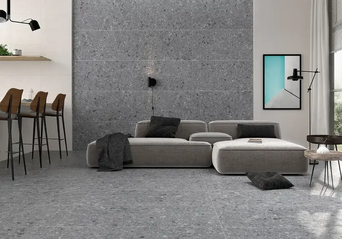 Bodenfliese Terrazzo Winter 60x120cm Rektifiziert