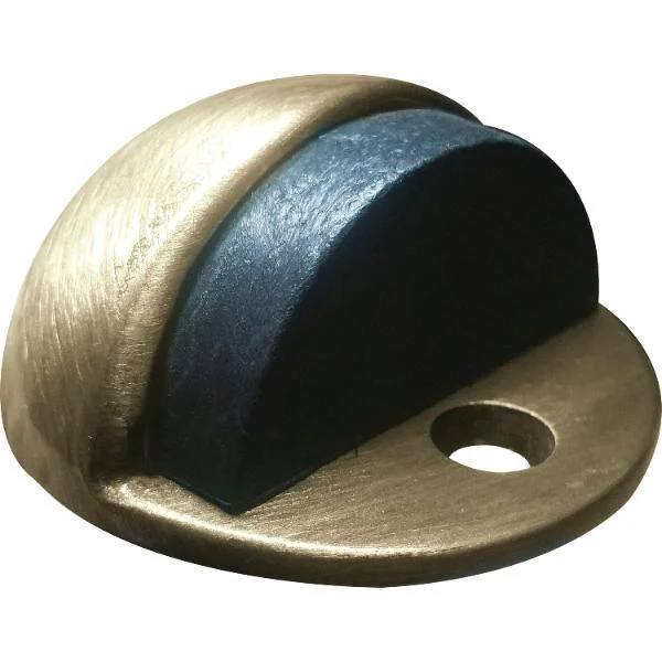 Bodentürpuffer – Bodenplatte ø 45 mm, Anschlaghöhe 17 mm, Messing patiniert