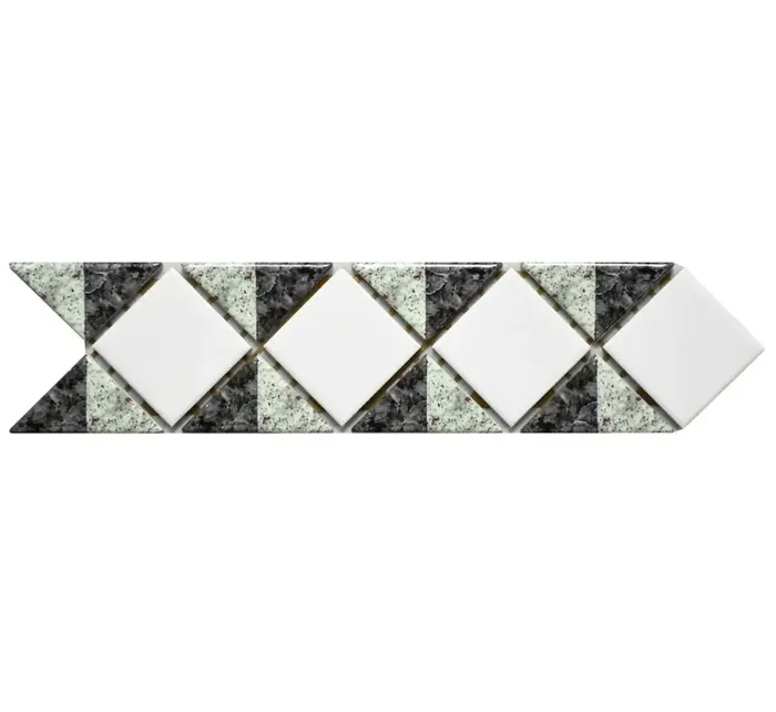 Bordüre Jasba Nr.590 6441 Classics mint anthrazit weiß 7,5×30 cm