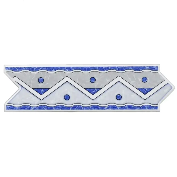 Bordüre SKP Italian Style Nr.603 16174 FUN16 blu blau grau weiß 6×20 cm