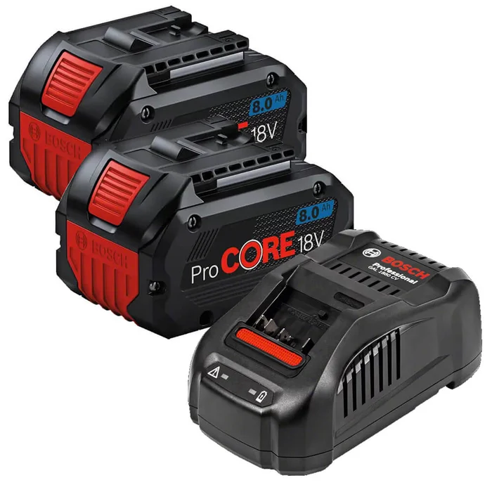 Bosch 2x Akku ProCORE 18Volt 8.0Ah + Ladegerät GAL1880V