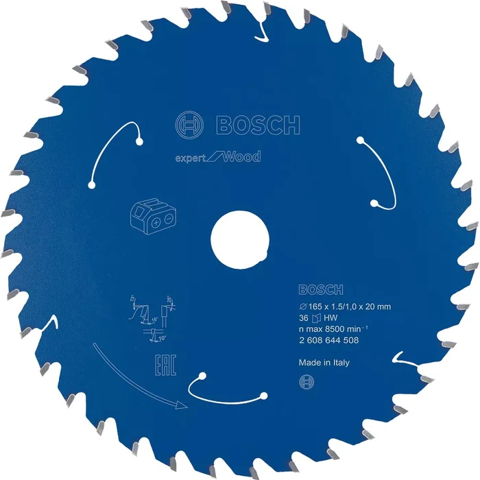 Bosch Kreissägeblatt Akkusägen Holz Expert 165 x 1,5/1 x 20, 36 Zähne