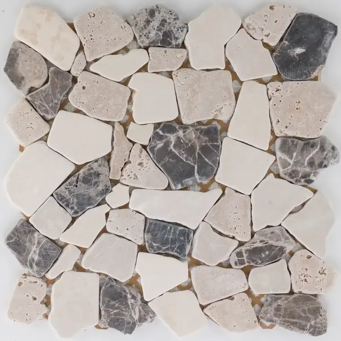 Boston Biancane / Travertin Emparador Mosaik – – 30,5×30,5