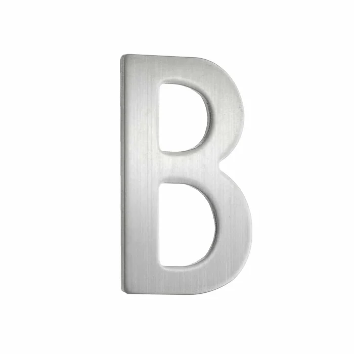 Briefkastennummer Belagsboden B Gebürsteter Stahl
