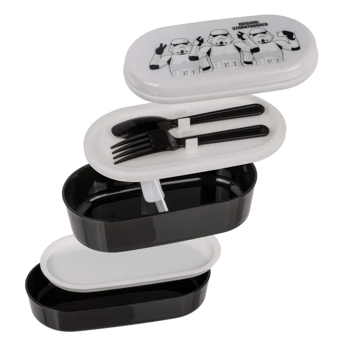 Brotdose Stormtrooper mit 2 Fächern und Besteck Lunchbox