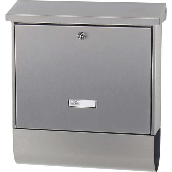 BURG Briefkasten NORDLAND – mit Zeitungsbox, Edelstahl rostfrei