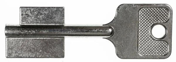 CAWI Doppelbartschlüsselrohling mit Bohrung, für Bankschließfach