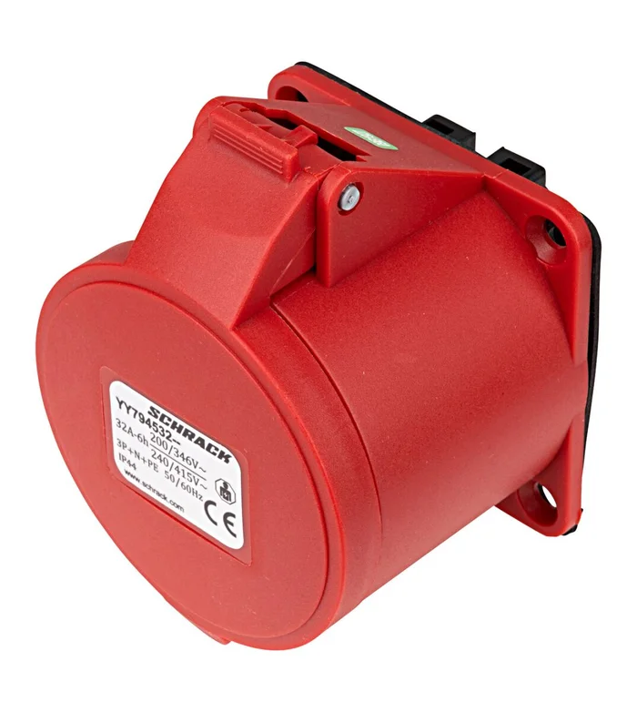 CEE-Anbaudose, 5-polig, 32A, 400V, IP44, gerade