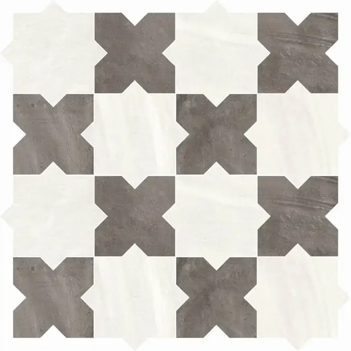 Ceramica Gazzini Deco Style Decoro Hydro-Med White-Charcoal Matt Matt Mosaikfliese 25,6×25,6 R10 Art.-Nr. 262606