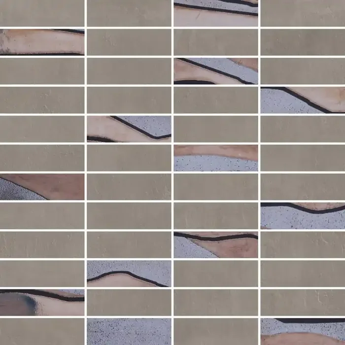 Ceramica Gazzini Factory Smoke Mosaico Metal Matt Mosaikfliese 2,5×7,5 (30×30) R10 Art.-Nr. 041160