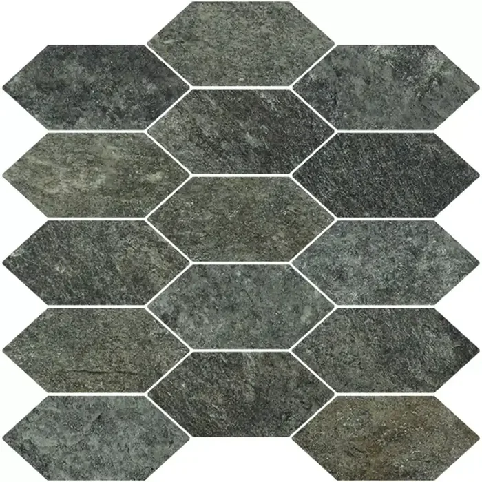 Cercom Absolute Black Naturale Mosaik Losanga 1076679 30x30cm rektifiziert