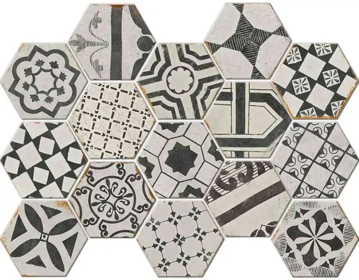 CIR Cotto Del Campiano Decoro Campiano Mix Esagona Glasiert Dekorfliese 15,8×18,3 Art.-Nr. 1081301