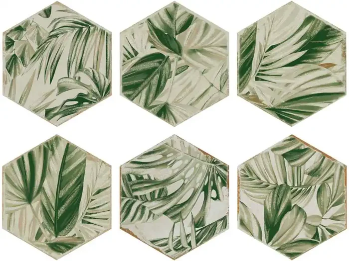 CIR Cotto Del Campiano Inserto Boboli S/6 Esagona Glasiert Dekorfliese 15,8×18,3 Art.-Nr. 1081495