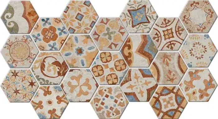 CIR Cotto Del Campiano Terre Emiliane Mix Esagona Glasiert Dekorfliese 15,8×18,3 Art.-Nr. 1081302
