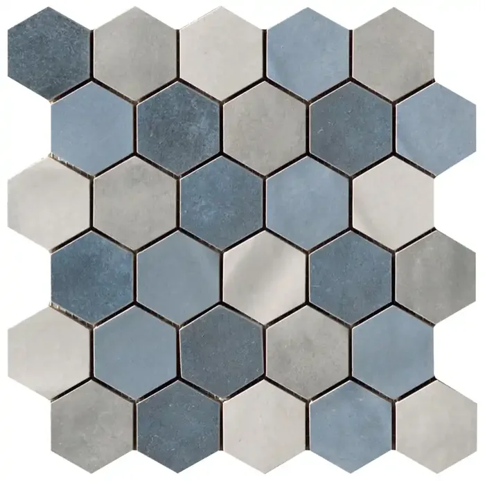 CIR Materia Prima Esagona Mix Blue Mosaikfliese 27×27 Art.-Nr. 10699191