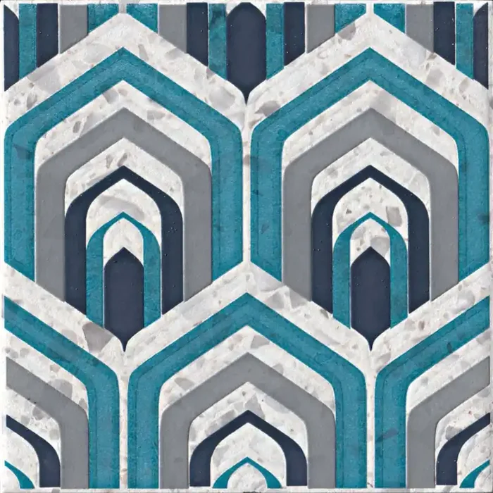 CIR Venezia Pavona Turchese Glasiert Dekorfliese 20×20 Art.-Nr. 1060986