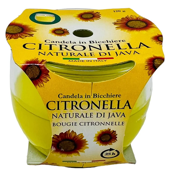 Citronella-Kerze im Glas, 120 g, 25 h