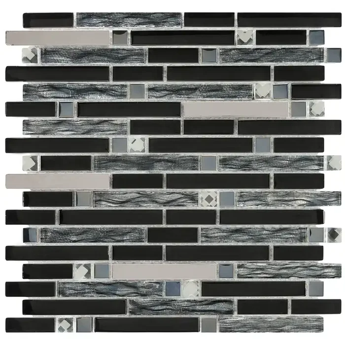 Crystal Black Brick Mosaik – – 30×30