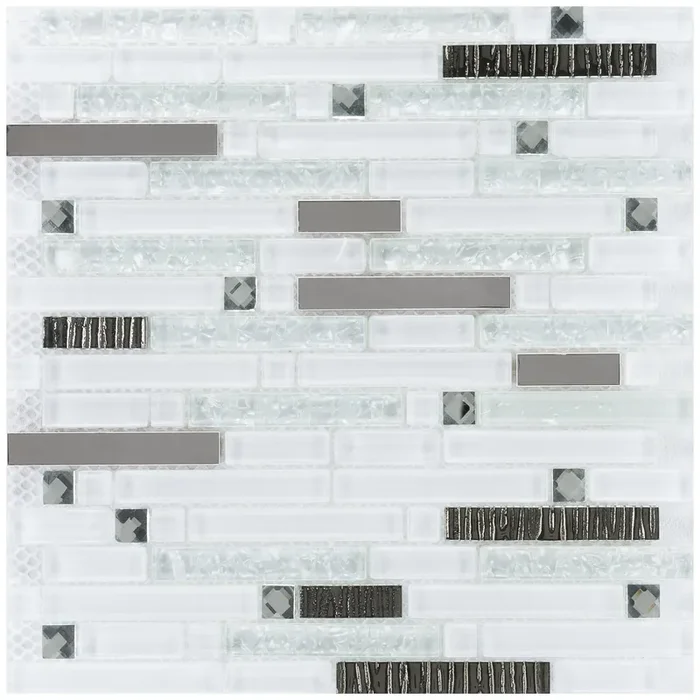 Crystal Silver Brick Mosaik – – 30×30