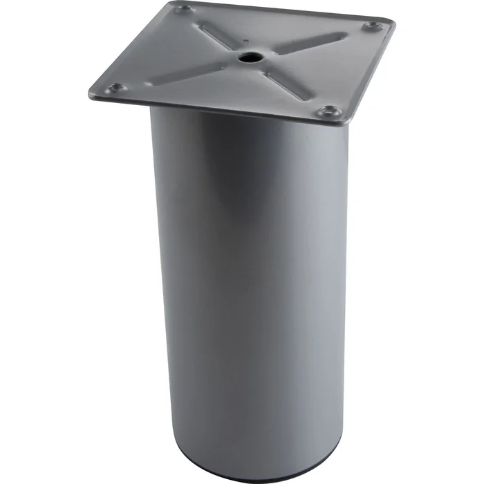 Dekorfuß Fuß ø 80 mm, Länge 190 mm, mit Platte, Stahl silber RAL 9006