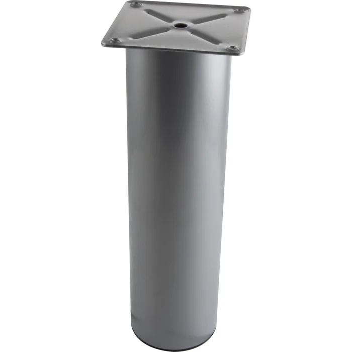 Dekorfuß Fuß ø 80 mm, Länge 290 mm, mit Platte, Stahl silber RAL 9006