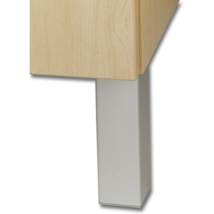 Dekorfuß Square 45×45 mm, Länge 150 mm, Kunststoff silberfarbig