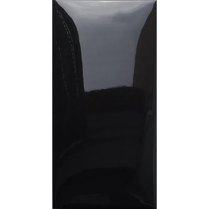 Delhi Schwarz Wandfliese glasiert, glänzend Rundkante 7,5x15x0,9