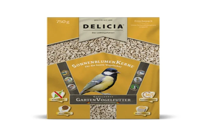 Delicia Sonnenblumenkerne 750 g Vogelfutter Gartenvögel Ganzjahresfutter