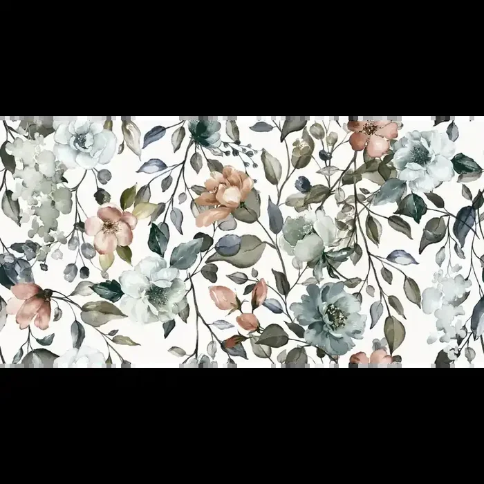 Design- & Dekorfliesen im floralem Muster 60×120 Cart Charme glow