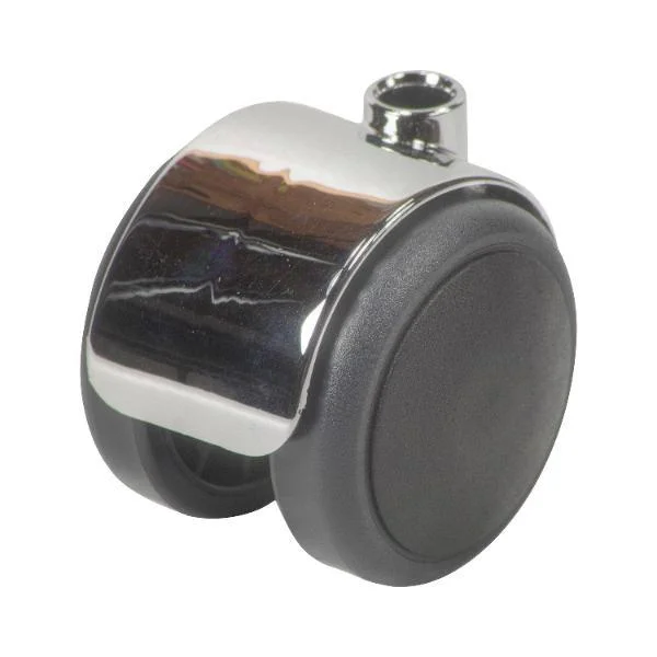 Doppel-Lenkrolle Duo Kunststoff weich 50 mm 50 kg schwarz/Chrom-Optik