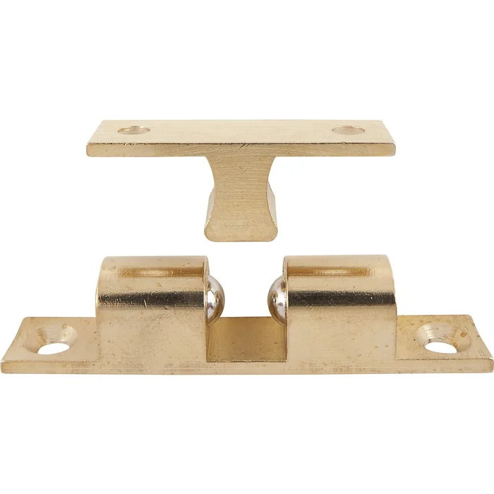 Doppelkugelschnapper, 13 x 70 mm, Messing poliert