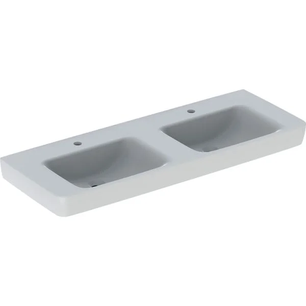 Doppelwaschtisch 130cm, m. Hahnloch o. Überlauf