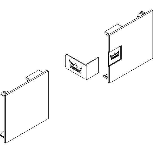 DORMA-Glas Muto 150 Abdeckkappen Wand-/Deckenmontage Aluminium silber eloxiert