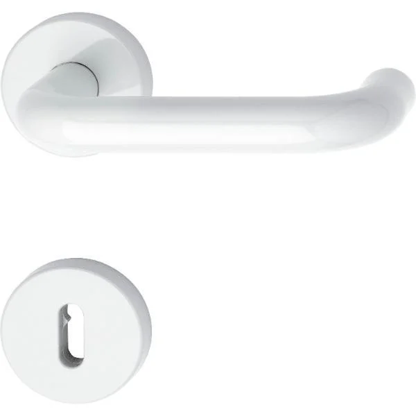 Drückergarnitur 111.20 R – auf Rosette BB, 38 – 48, reinweiß