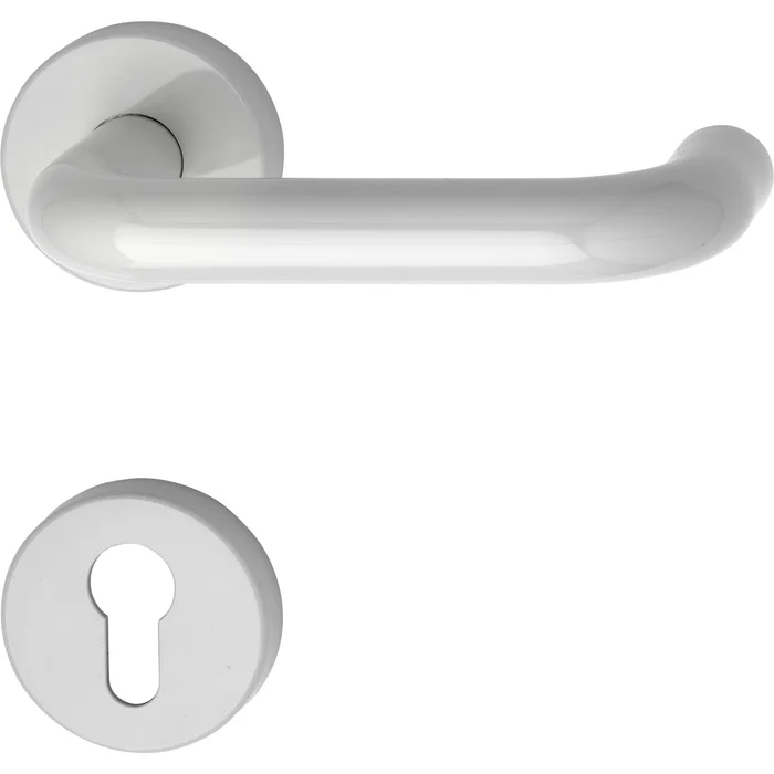 Drückergarnitur 111.20 R – auf Rosette PZ, 38 – 48, lichtgrau