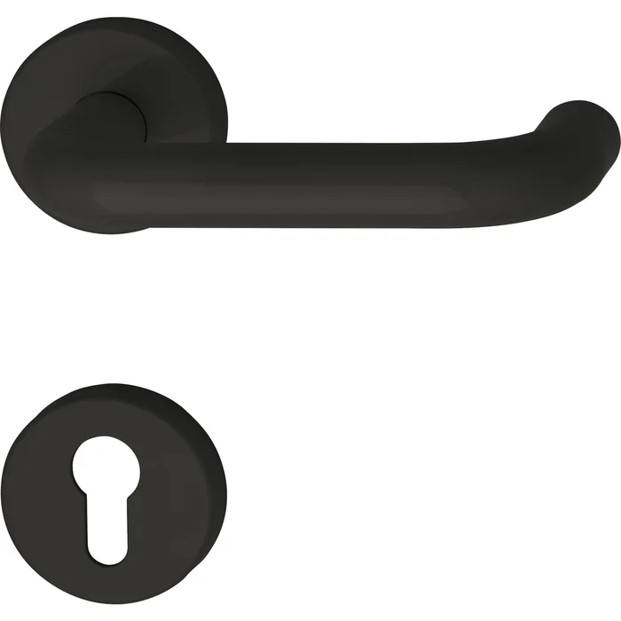 Drückergarnitur 111.20 R – auf Rosette PZ, 38 – 48, tiefschwarz