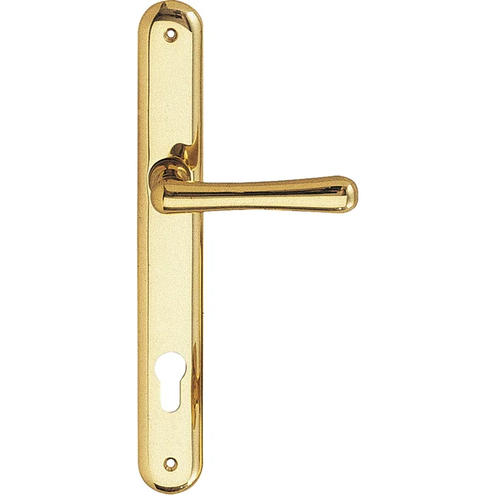 Drückergarnitur ELEGANT – auf Schild PZ 88, Messing poliert