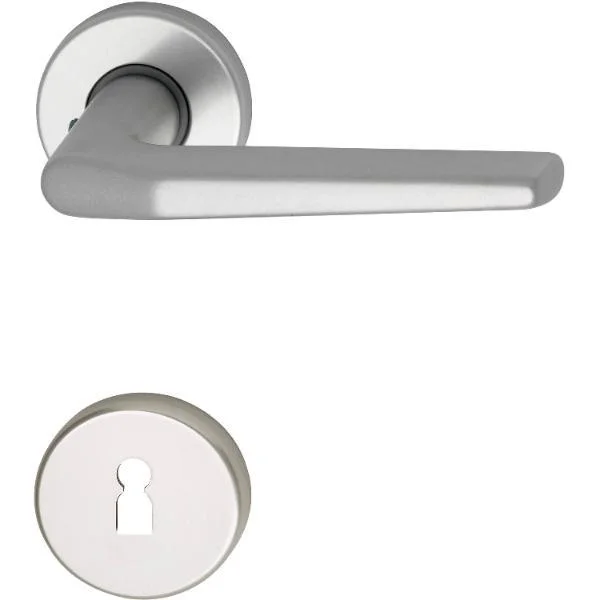 Drückergarnitur EUROPA – auf Rosette BB, 38 – 42, silber eloxiert