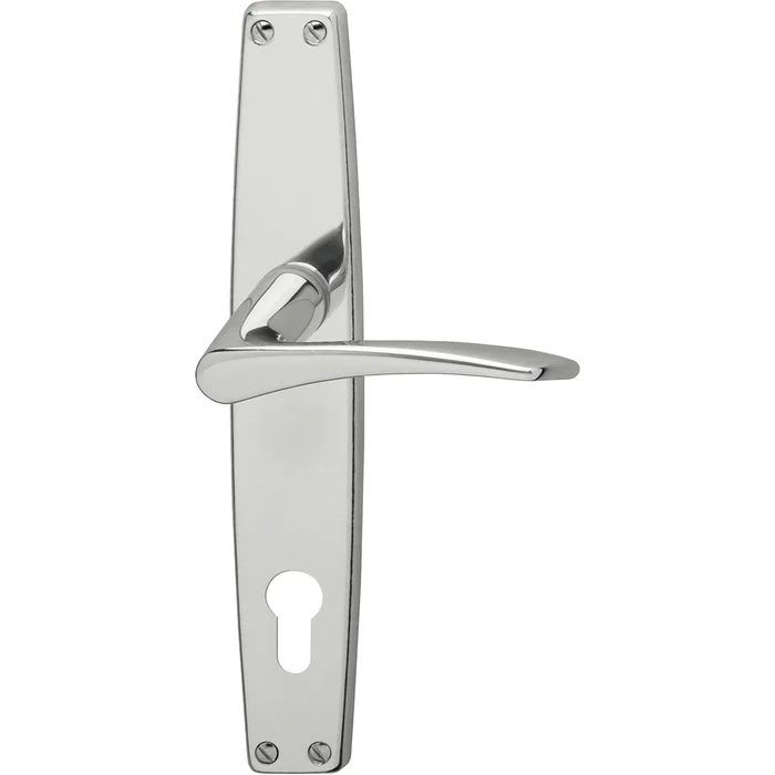 Drückergarnitur WG 1000 FAVORIT – auf Schild PZ 88, 38 – 43, Neusilber eloxiert