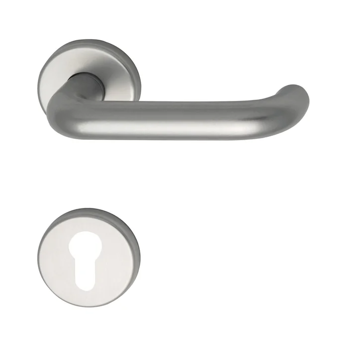 Drückergarnitur WG 1700L – auf Rosette PZ, 38 – 43, silber eloxiert