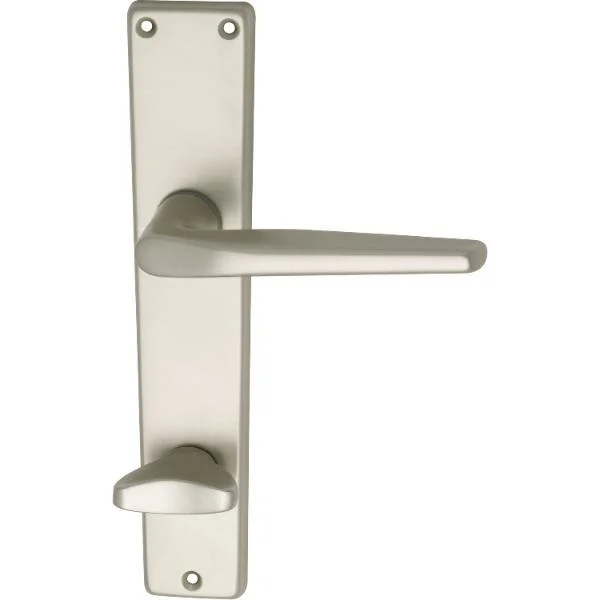 Drückergarnitur WG 2000 – auf Schild WC 90, 38 – 43, Neusilber eloxiert