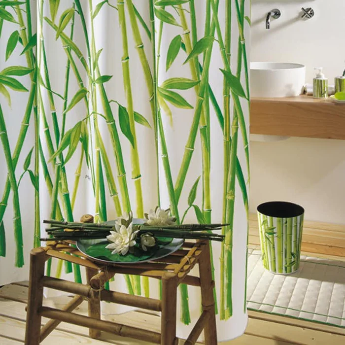 Duschvorhang Bamboo Green 180×200 cm Spirella