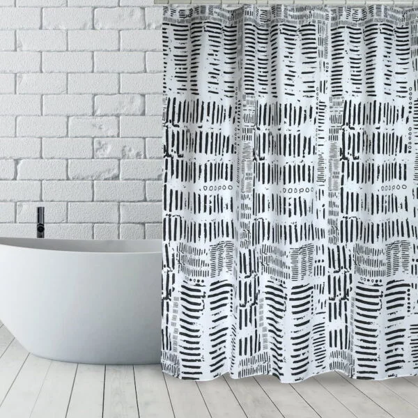 Duschvorhang Connection Schwarz 180×200 cm Spirella