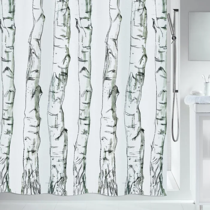 Duschvorhang Holz Schwarz 180×200 cm Spirella