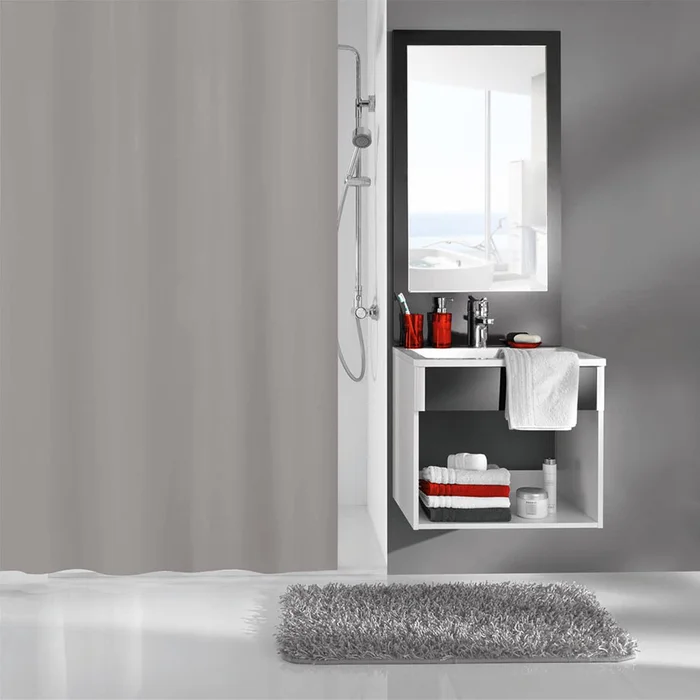 Duschvorhang Kito Grau 240×180 cm Kleine Wolke