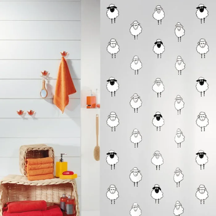 Duschvorhang Lana Schwarz 180×200 cm Spirella